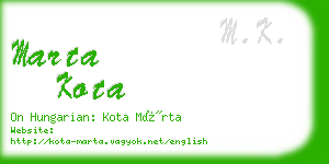 marta kota business card